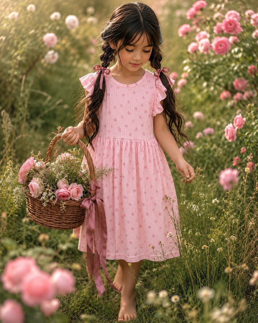 Briar Rose Cottagecore Flutter Slv Flowy Babydoll dress 7/8